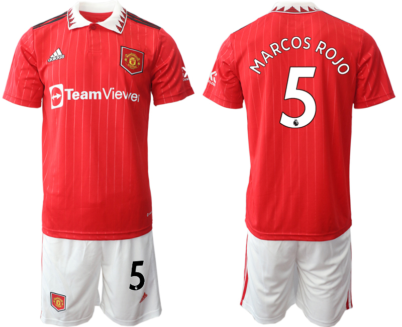 Men 2022-2023 Club Manchester United home Red #5 Adidas Soccer Jersey->manchester united jersey->Soccer Club Jersey